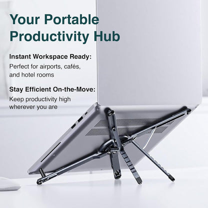 Trendemart 4-in-1 Foldable Aluminium Stand | Phone, Tablet, Laptop & Selfie Stick