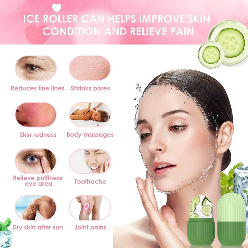 Trendemart Ice Roller For Face Neck and Body For Puffy Eyes Easy to Use and Carry Unbreakable and Reusable Glowing and Clear Skin(Multicolor)