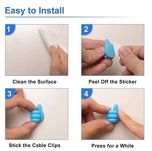 Trendemart Thumb up Hooks Multipurpose Holder (Pack of 10)