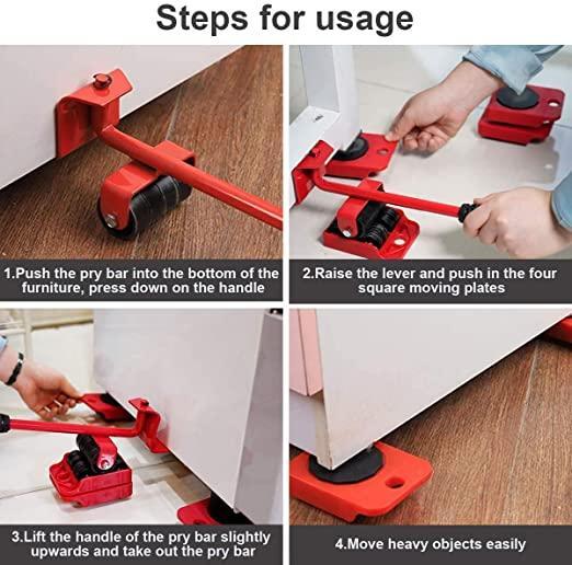 Trendemart Furniture Lifter -Furniture Lifter Mover Tool Set Heavy Duty Furniture Shifting Lifting Moving Tool with Wheel Pads