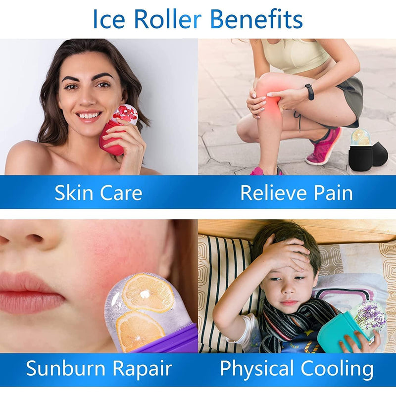 Trendemart Ice Roller For Face Neck and Body For Puffy Eyes Easy to Use and Carry Unbreakable and Reusable Glowing and Clear Skin(Multicolor)