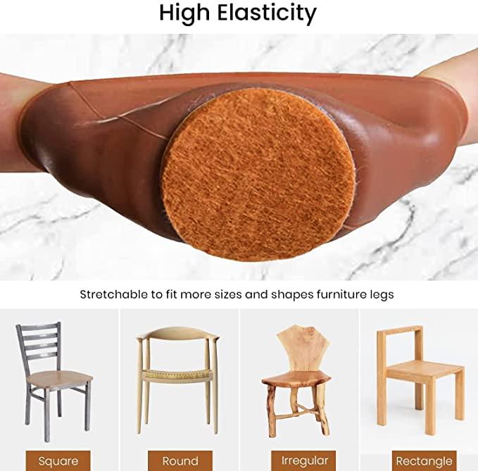 Trendemart Silicone Chair Leg Protectors with Felt for Hardwood Floors (8PCS) (16PCS)
