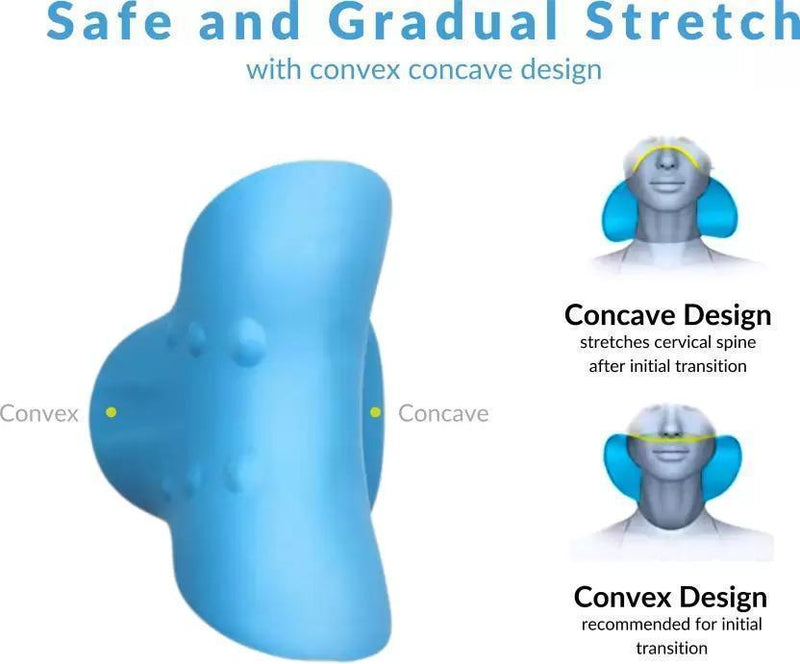 Trendemart Expertomind Neck Relaxer Expertomind Neck Relaxer | Cervical Pillow | Neck & Shoulder Support for Pain Relief | Chiropractic Acupressure Massage | Durable and Soft | Portable & Easy to Carry - Blue Color Massager (Blue)