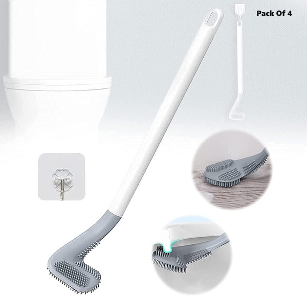 Trendemart Toilet Brush- Wall-Mounted Long-Handled Golf Head Toilet Brush with Hook Pack of 2