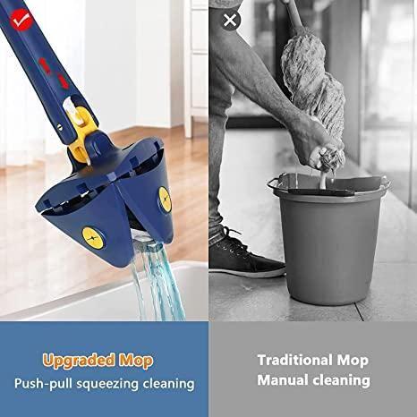 Trendemart Blue Squeezing Triangle Cleaning Mop