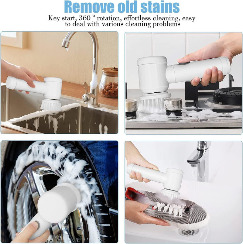 Trendemart 5 in 1 Handheld Bathroom Cleaning Brush