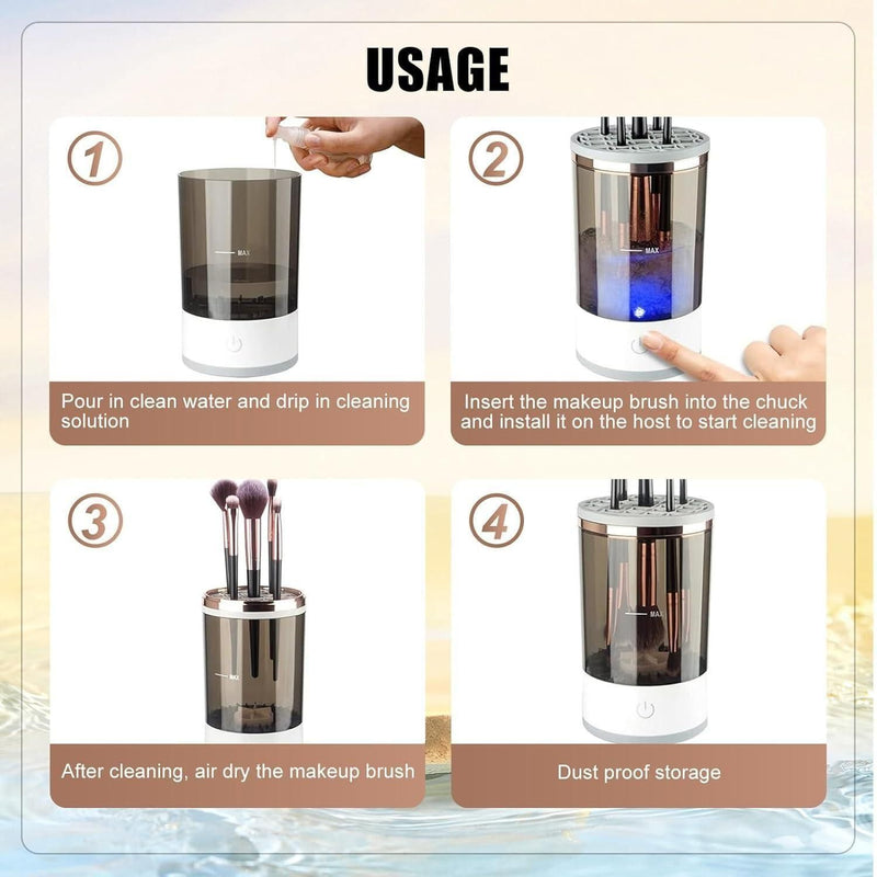 Trendemart Make Up Brush Cleaner,Electric Brush Cleaner, USB Rechargeable Automatic Deep Cosmetic Cleaning Device