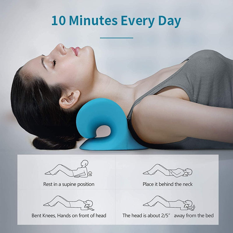 Trendemart Expertomind Neck Relaxer Expertomind Neck Relaxer | Cervical Pillow | Neck & Shoulder Support for Pain Relief | Chiropractic Acupressure Massage | Durable and Soft | Portable & Easy to Carry - Blue Color Massager (Blue)