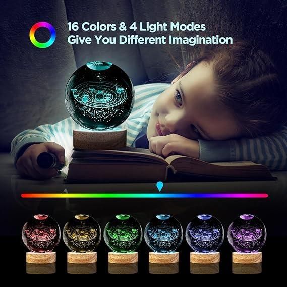 Trendemart 3D Crystal Lamp Ball(Assorted Design)