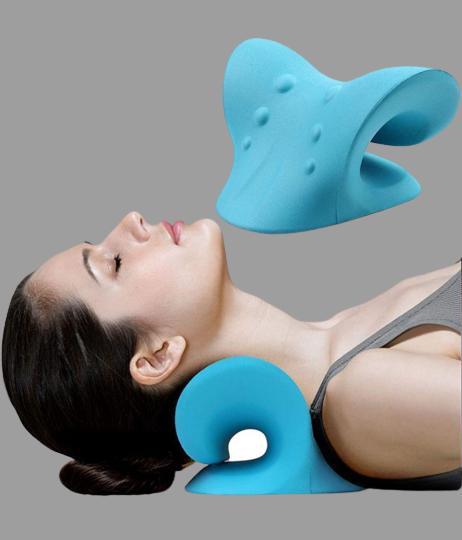 Trendemart Expertomind Neck Relaxer Expertomind Neck Relaxer | Cervical Pillow | Neck & Shoulder Support for Pain Relief | Chiropractic Acupressure Massage | Durable and Soft | Portable & Easy to Carry - Blue Color Massager (Blue)