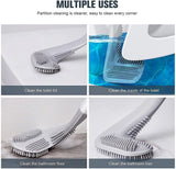 Trendemart Toilet Brush- Wall-Mounted Long-Handled Golf Head Toilet Brush with Hook Pack of 2