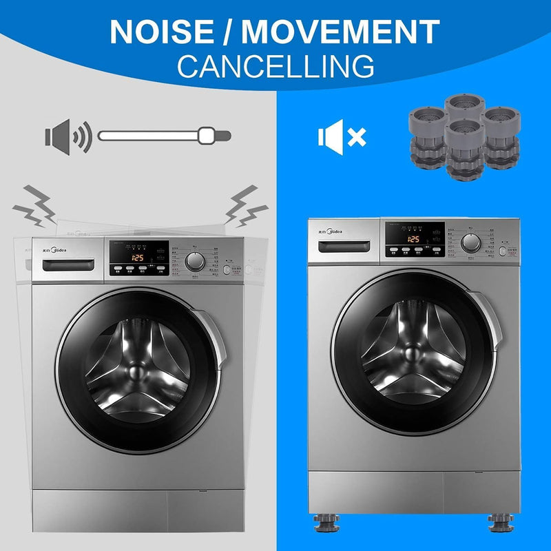 Washing Machine Vibration Pads, Floor Trays, Refrigerator Stand (4 Pcs Set)