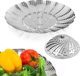 Trendemart Stainless Steel Steamer basket for Veggie/Seafood with Safety Tool