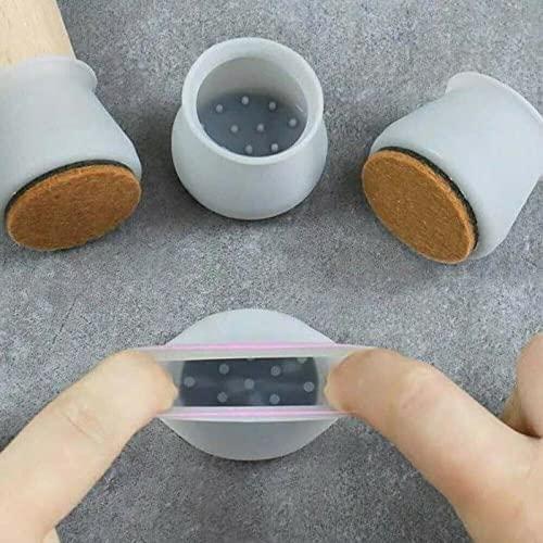 Trendemart Silicone Chair Leg Protectors with Felt for Hardwood Floors (8PCS) (16PCS)