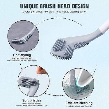 Trendemart Toilet Brush- Wall-Mounted Long-Handled Golf Head Toilet Brush with Hook Pack of 2