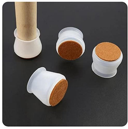 Trendemart Silicone Chair Leg Protectors with Felt for Hardwood Floors (8PCS) (16PCS)