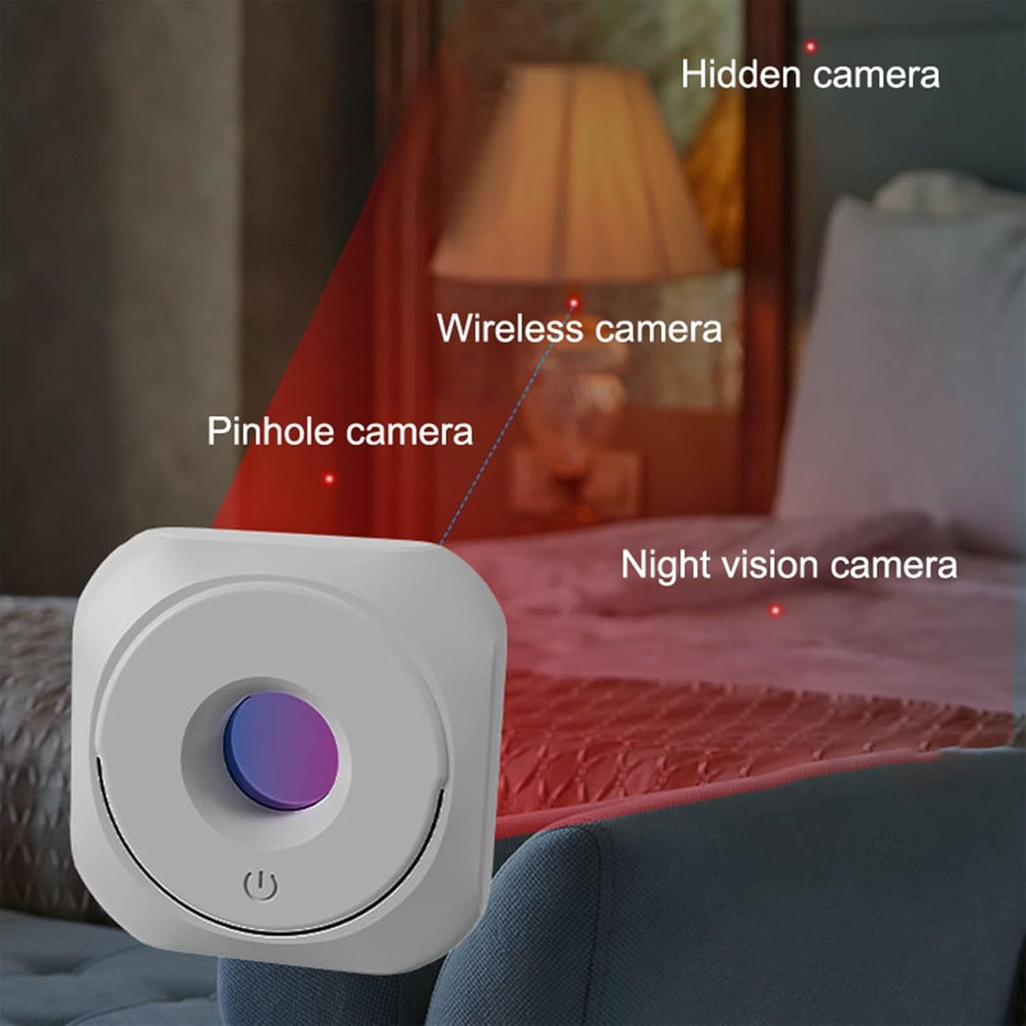 Hidden Camera Detector with Keychain | Infrared Optical Lens Finder