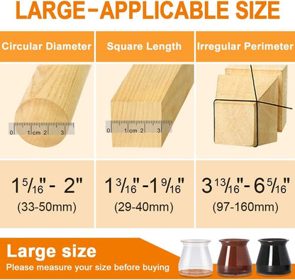 Trendemart Silicone Chair Leg Protectors with Felt for Hardwood Floors