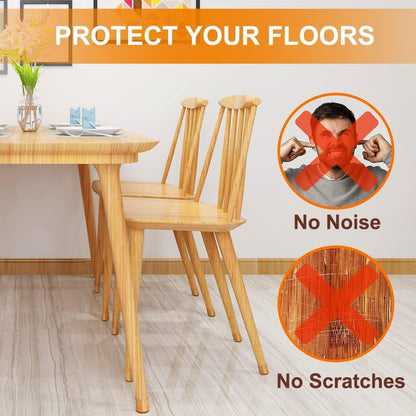 Trendemart Silicone Chair Leg Protectors with Felt for Hardwood Floors