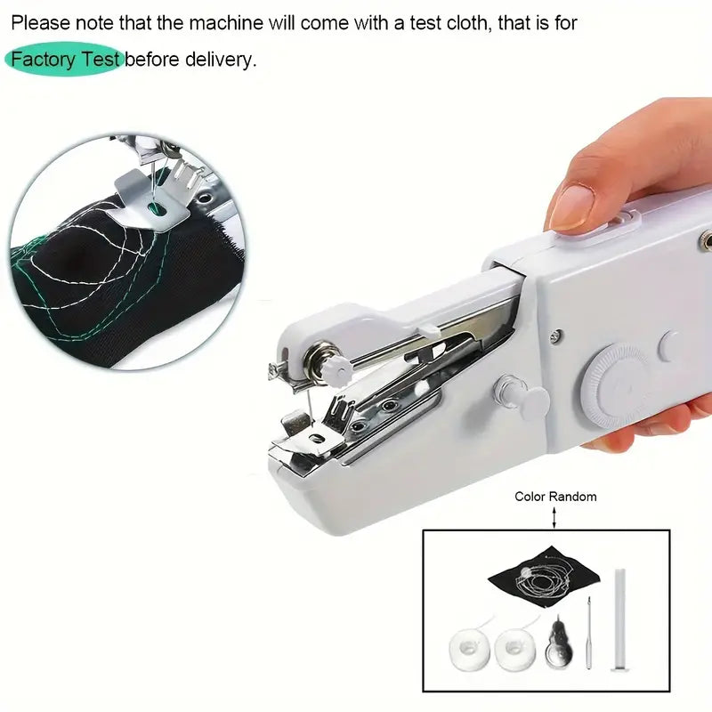 Trendemart Stitch Handheld Cordless Portable White Sewing Machine
