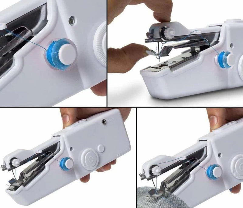 Trendemart Stitch Handheld Cordless Portable White Sewing Machine