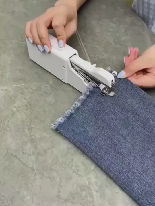 Trendemart Stitch Handheld Cordless Portable White Sewing Machine