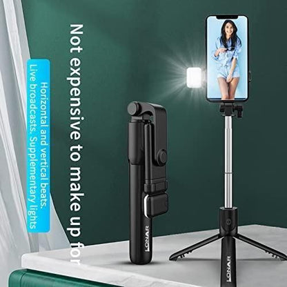 Trendemart Extendable Flash 3-in-1 Selfie Stick Tripod with Bluetooth Remote